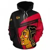 Moletom Masculino Explosões Transfronteiriças com Forro de Fleece Estampa Digital 3D Moletom Masculino Casual Esportivo de Hóquei NHL Pulôver