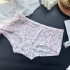 [80-120] 524 Seda de Hielo estampado lindo tiro bajo bolsa de ropa interior para mujer cadera con taladro ropa interior para mujer tiro bajo