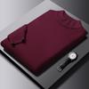 Suéter Novo 2024 Masculino Gola Alta Meia Fina Suéter de Puxar Jovem e Meia-Idade Básico Versão Limpa Roupa Masculina