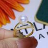 Accesorios de bricolaje S925 Exquisito anillo de perla para mujer Joyería de plata vacía Anillo de dedo semiacabado Hecho a mano para mujer
