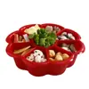 Caja de Almacenamiento en Ángulo Recto Bandeja Multifuncional para Servir Hot Pot de Cocina con Compartimentos Giratorios para Escurrir y Almacenar Guarniciones, Bandeja de Frutas