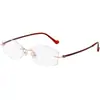 Nuevas Gafas Graduadas de Alta Gama para Mujer sin Montura y Corte al Borde de Ambush con Montura de Titanio Puro, Cómodas de Usar, Adecuadas para Trabajadores de Oficina