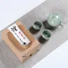 Juego de Té de Cerámica Dehua Ge Kiln Caja de Regalo Pequeña Juego de Té Kung Fu Cerámico Venta al por Mayor Personalizado Regalo para Evento de Inauguración Juego Pequeño