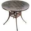 Mesa y Sillas de Aluminio Fundido para Exteriores Mesa Individual Patio Exterior Jardín Ocio Mesa de Comedor de Hierro Protección Solar Impermeable Balcón Mesa de Café Pequeña