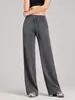 Calça Mágica Emagrecedora Calça Esportiva de Perna Reta Calça Casual de Perna Larga Popular Cintura Alta Cordão Emagrecedora Calça de Yoga de Perna Larga com Sensação de Nuvem