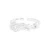 1564 Anillo Asimétrico de Plata de Ley S925 Estilo K Nicho Diseño de Lujo Accesible Anillo Abierto de Plata para Mujer