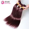 Fábrica de Perucas Xuchang Cor 99j# Pacotes de Cabelo Humano Liso Malaio