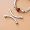 Plata Pura S999 Tubo Curvo 3D Accesorios Pulsera Estilo Chino Retro Colgante Pulsera de Cuerda Hecha a Mano DIY Accesorios de Dijes
