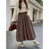 Falda Negra Elástica de Talla Grande para Mujer Nueva Otoño e Invierno Cintura Alta Falda de Capullo Cubre Vientre para Gorditas Efecto Adelgazante
