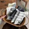 Songmu Outono/Inverno Novo Estilo Designer "Meias de Cano Médio Menina Laço Meias de Algodão Florais Meias Largas Estilo Coreano"