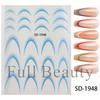Nuevas pegatinas de nail art transfronterizas ins degradado francés línea de sonrisa DIY pegatinas de nail art color dopamina