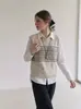 Suéter de Punto Rayado para Mujer, Nuevo Diseño sin Mangas de Cuello Redondo, Top Casual Minimalista Único 2348
