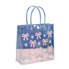 Bolsa de mano transparente de PVC Bolso de compras de puesto de alta gama Bolsa de regalo de plástico de cumpleaños Bolsa para joyas de flores
