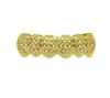 Naipes transfronterizos Europa y Estados Unidos venta caliente Hiphop hip-hop tiras decorativas chapadas en oro real con diamantes parrillas de dientes de oro