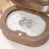 Un Ciervo Plata S925 Plata Esterlina Chapado en Oro Jade de Agua Azul Diamante Simple Moda Elegante Artístico Combinable Aretes de Plata Aretes Colgantes