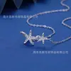 Collar Colgante de Estrella de Mar Compacta Super Brillante Estilo Coreano, Moda Minimalista, Sensación Exquisita y de Alta Gama, Cadena Elegante para la Clavícula, Venta al por Mayor de Nicho