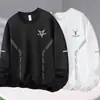 Camiseta Masculina de Manga Longa em Destaque, Estampa de Marca Tendência, Top Outono/Inverno, Moletom, Camiseta Interior Juvenil, Camada de Base