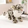 Brinquedo de pelúcia de leopardo da neve simulado transfronteiriço, boneca de leopardo, bichinho de pelúcia, decoração, presente de lembrança de zoológico para crianças