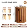 Taburete Apilable de Madera Maciza, Taburete Bajo Multifuncional para el Hogar, Taburete para Comedor, Taburete Redondo para Dormitorio, Silla, Banco de Lujo Ligero, Mesa Auxiliar Estilo Chino Nuevo