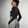Comércio Exterior Transfronteiriço Moda Feminina 2026 Novo Estilo Blusa Manga Longa Estilo Garota Spicy com Design Estiloso, Cadarço Estilo Americano Vazado Gola Alta Estilo Curto