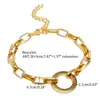 Pulsera Circular Clásica Europea y Americana Moda Viento Simple Chapado 18K Cadena Rectangular Brillante Pulsera Geométrica de Acero de Titanio Exportación