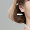 Pendientes Nalan S925 con hebilla Tremella para mujer, estilo coreano, de verano, pequeños, geométricos, redondos, huecos, con diamantes, G6886