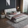 Cama de couro Ft Quarto principal Cama grande 1,8 Cama de casal Pequeno apartamento 2 m Atmosférico Moderno Simples Soft Bag Tecnologia Cama de tecido