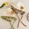 Sombrero de princesa engrosado para niñas, sombrero cálido de otoño e invierno con protección para los oídos, gorro turbante para niñas, bebés e infantes, hecho de encaje de lana y poliéster