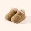 Zapatos de algodón para niños, pantuflas de algodón peludo de invierno, zapatos cerrados para interior, zapatos cálidos peludos, forrados de polar, para bebés y niños pequeños