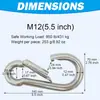 Mosquetones de Acero Inoxidable 304 de Alta Resistencia, Clips Duraderos y Libres de Óxido para Gimnasio, Columpio, Correas de Perro, Hamacas, Llaveros y Más