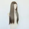 Peluca larga recta de color mixto nueva con encaje frontal 13*4 de fibra sintética de alta temperatura con línea de cabello natural y raya personalizable