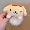 Anillo de pelo de peluche con forma de perro canela de Sanrio, cuerda para el pelo de niña Merlot Kulomi, tocado de dibujos animados súper lindo para niños