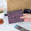 Cartera de Monedas con Estampado de Leopardo Cereza Portátil Tarjetero Bolsa para Guardar Monedas Llaves Billetera para Cambio Monedas Tarjetero Ins Bolsa Cuadrada Pequeña
