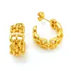 Pendientes Huecos Europeos y Americanos de Nicho de Alta Gama con Forma de C Transfronterizos para Mujer Acero de Titanio Chapado en Oro Versátiles Modernos Joyería Personalizada al por Mayor