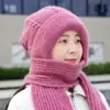 Chapéu de Lã Retro Confortável Novo para Mulheres Outono e Inverno Processamento Personalizado Chapéu de Lã Espessado Chapéu Cachecol Integrado Chapéu de Neve