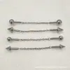 F136 titanio cono bola redonda cadena de eslabones puente de oreja clavo espiral interno varilla recta G23 aleación de titanio joyería para perforación clavo de cartílago de la oreja