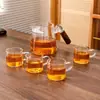 Nova Caneca Masculina de Vidro com Cabo de Madeira de Nogueira Conjunto de Chá Caneca Masculina Crescente Bule de Chá Portátil para Viagem Conjunto de Xícaras de Chá