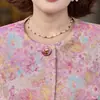 Casaco de outono estilo chinês para mães, nova coleção primavera e outono 2026, elegante roupa para mulheres de meia-idade, cardigã de gola redonda para mulheres