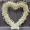 Puerta de flores con arco terminado para boda, puerta de flores redonda con flores completas para boda, puerta de flores en forma de corazón, puerta de flores de simulación para escenario de césped al aire libre