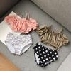 Traje de baño infantil de dos piezas lindo lunares manga abullonada fan de princesa niños pequeños niña aguas termales playa traje de baño