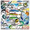50 adesivos de pesca grafite ao ar livre original sem infração transfronteiriço à prova d'água decorativo conta de mão caixa de pesca adesivos de bagagem
