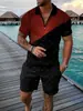 2026 Estilo Nuevo Europeo para Hombre Estación Independiente Fuente Casual Bloque de Color POLO Cremallera Cuello Solapa Camisa Manga Corta Conjunto