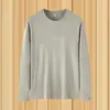 Ropa interior de trabajo para hombre Camiseta de manga larga Otoño para hombre Cuello redondo Talla grande Versátil Camiseta de manga larga para hombre Ropa superior de manga corta