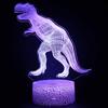 Luz Noturna de Acrílico 3D Fonte Amazon Dinossauro de Desenho Animado Presente de Aniversário Lâmpada de Mesa LED Colorida com Controle Remoto por Toque