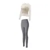Conjunto de yoga feminino, sem costura e de alta elasticidade, modelador, para treinamento profissional de fitness, corrida e como peça externa, conjunto de duas peças