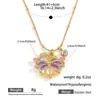 Collar Myya de Acero Inoxidable y Acero de Titanio Europeo y Americano Colgante de Mariquita, Libélula e Insectos Cadena para Clavícula Cadena de Cuello Versátil de Moda