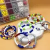 Contas de Argila Transfronteiriças, Peças de Cerâmica Macia, Contas com Letras, Acessórios para Pulseira DIY, Kit para Fazer Joias, Oliva