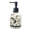 Botella de Cerámica Creativa al por Mayor con Diseño de Flores y Pájaros para Baño Doméstico, Dispensador de Loción Tipo Prensa para Lavabo, Champú y Gel de Ducha
