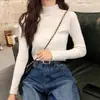 Suéter de Cuello Medio Alto de Calidad Manga Larga Tejido de Punto para Mujer Otoño Invierno Nuevo Estilo Capa Interior Capa Base Ajustado Ceñido