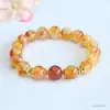 Pulsera de Cristal Amarillo Natural Torre Guan Yu Pulsera de Cristal Fresa Venta Caliente al por Mayor Transmisión en Vivo de Tiktok y Kuaishou S5031203